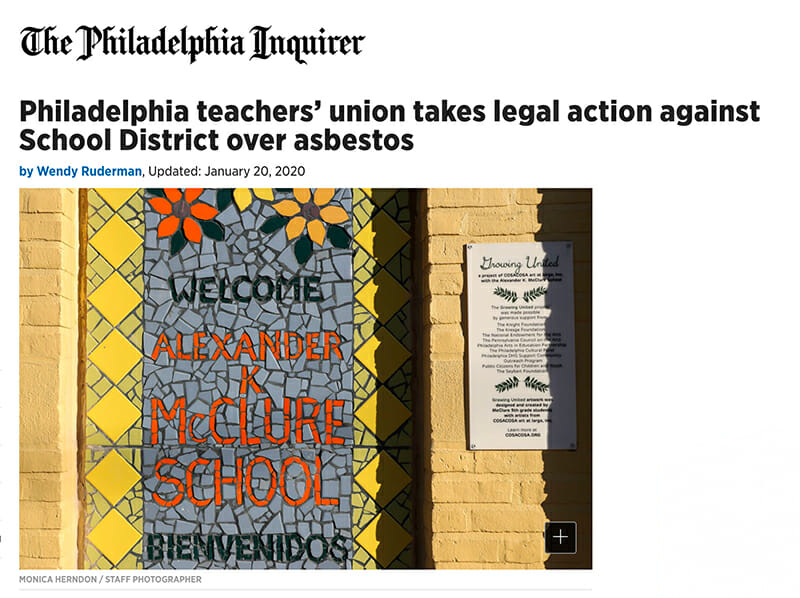 Philadelphia Federation of Teachers Against Philadelphia School District Over Handling of Asbestos 
